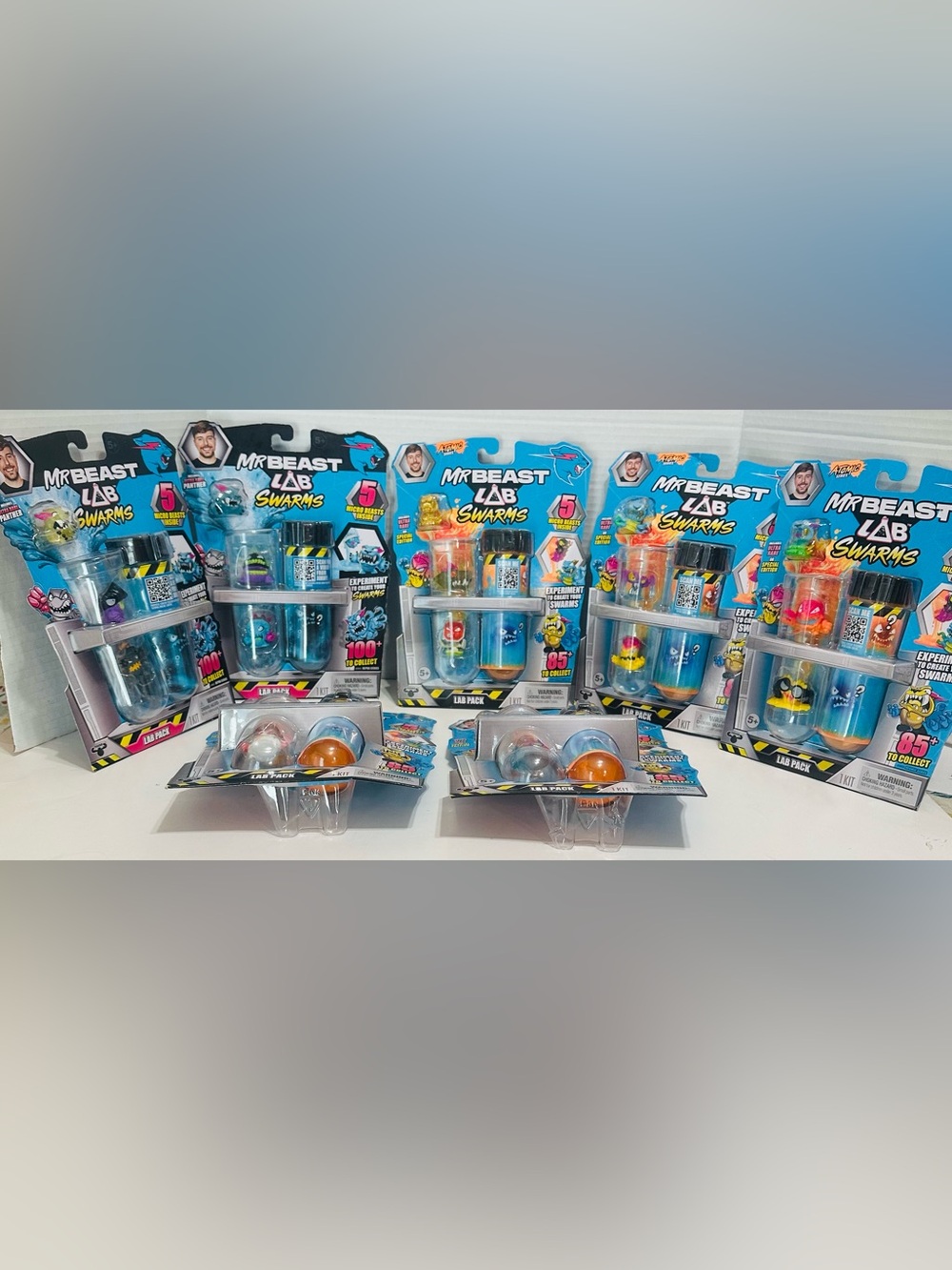 Mr. Beast Lab Swarms ATOMIC SERIES Lot of 7 unopened.MiCRO BEASTS Lab Packs NEW